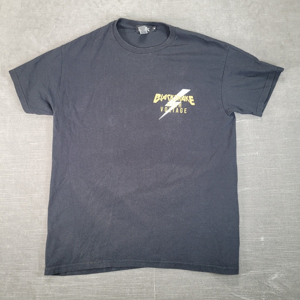 Blacksnake High Voltage Band Tour Graphic T-Shirt Black Medium Short Sleeve Tee